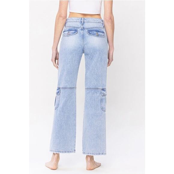 Vervet Beneficiary Size 27 High Rise Cargo Dad Jeans - Picture 4 of 6
